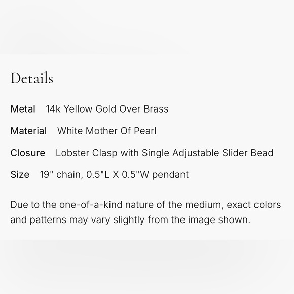 NWT Kendra Scott Volleyball Gold Pendant Necklace in White Mother-of-Pearl - Picture 6 of 6